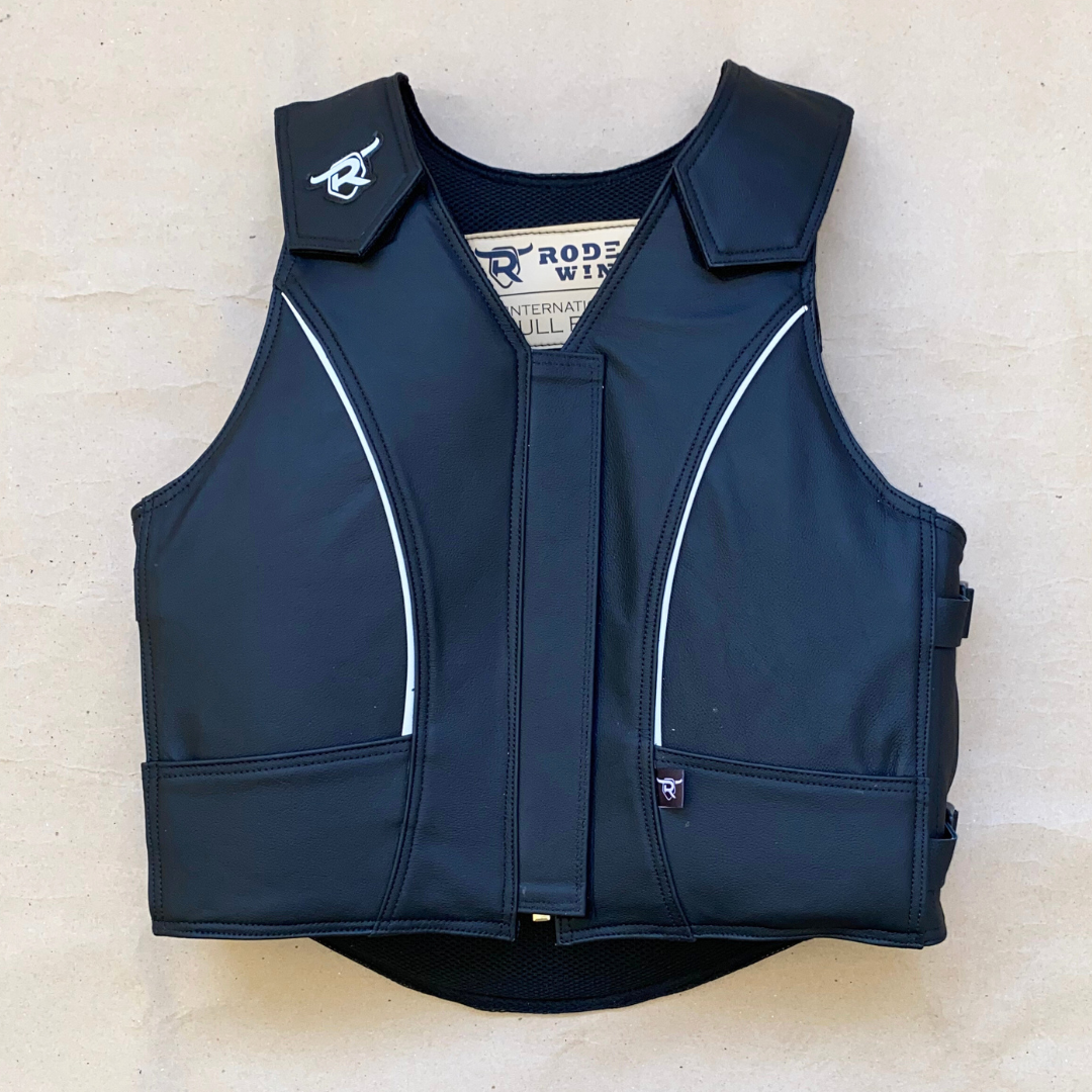 VEST BULL RIDING - BLACK/WHITE  (ADULT) - Rodeo Wins