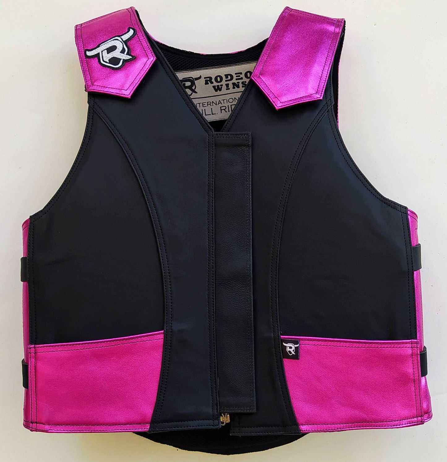 SET CHAPS AND VEST RW0532 - BALCK/PINK - Rodeo Wins