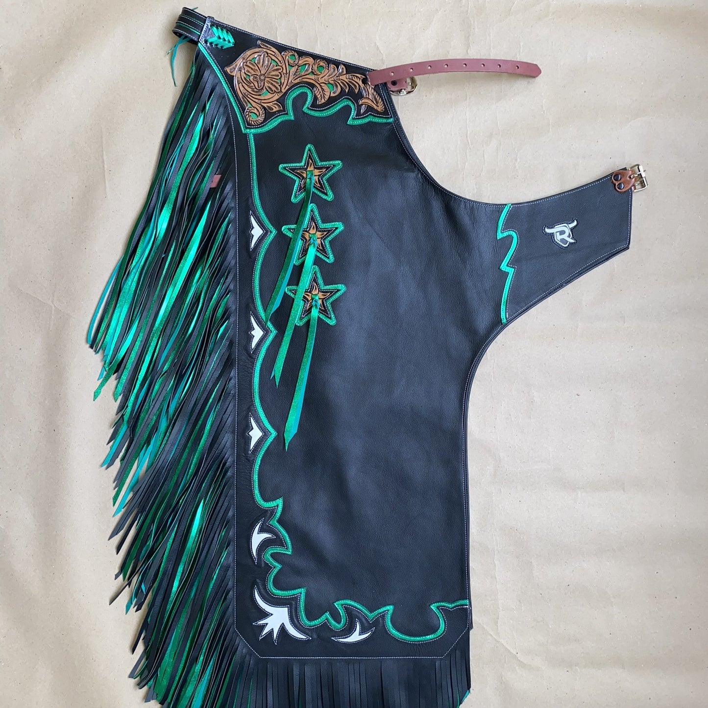 CHAPS (RW300) BALCK/GREEN/STARS - Rodeo Wins