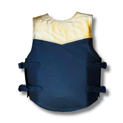 IN STOCK - MEDIUM BULL RIDING VEST / BLACK/GOLD/SILVER