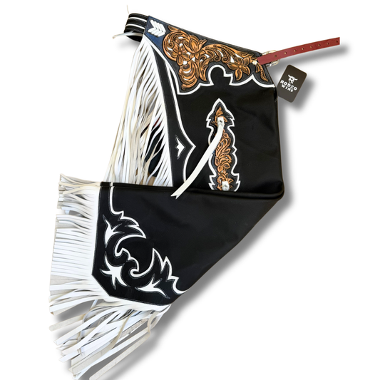 Rodeo Wins Chaps - black/white RW0626 - Custom made