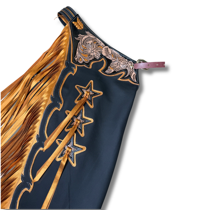 RODEO CHAPS RW28 BLACK/ORANGE - Rodeo Wins 