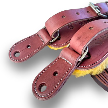 Rodeo Wins traditional Spur Straps Set for Bull Riding & Saddle Bronc – Oiled Leather. - Rodeo Wins 