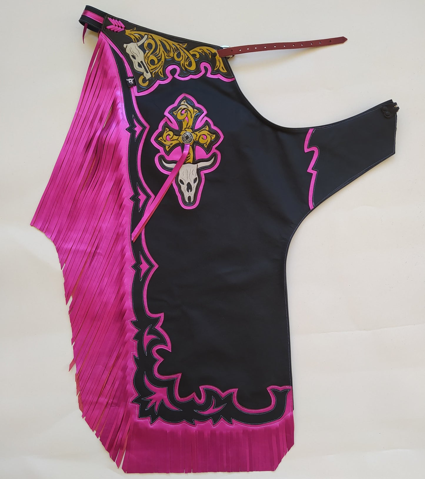 CHAPS BULL RIDING - BLACK/PINK (BP0032) - Rodeo Wins 