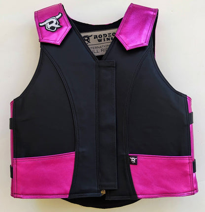 SET CHAPS AND VEST RW0532 - BALCK/PINK - Rodeo Wins 