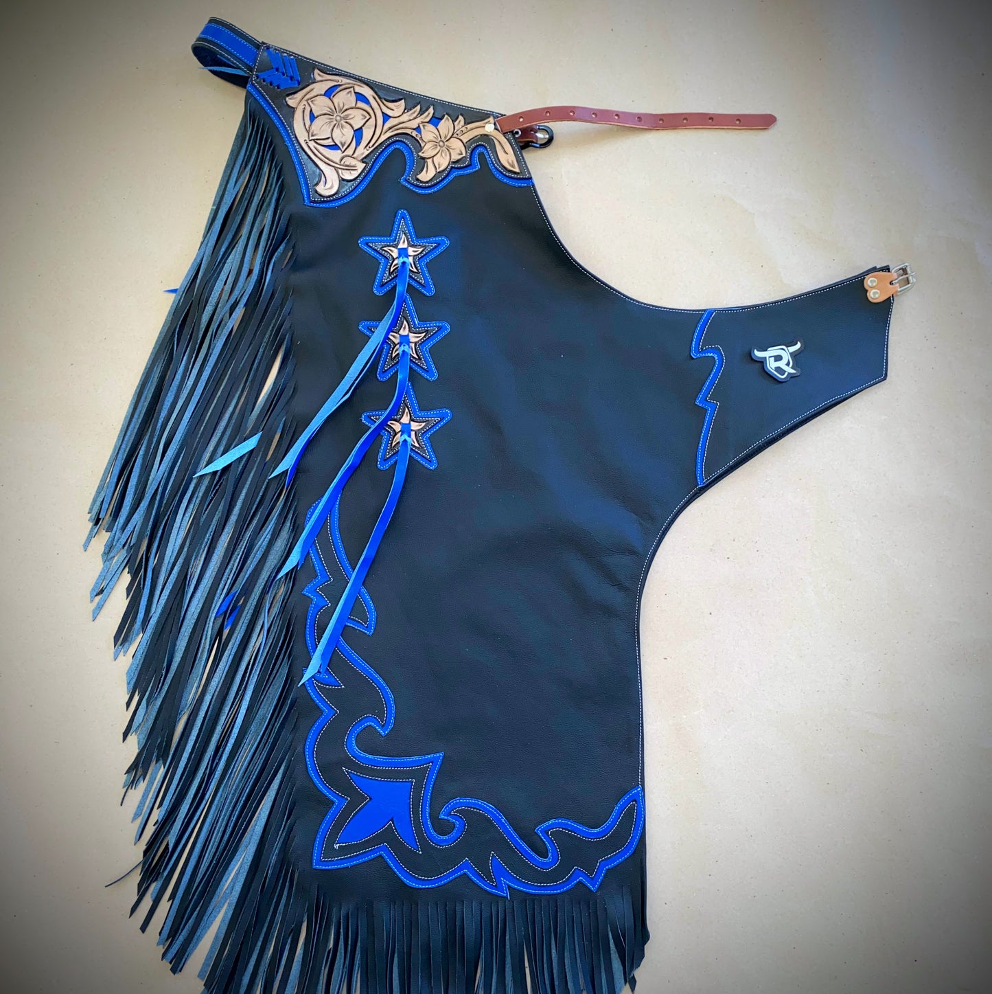 RODEO CHAPS - RW029 - BLACK/BLUE