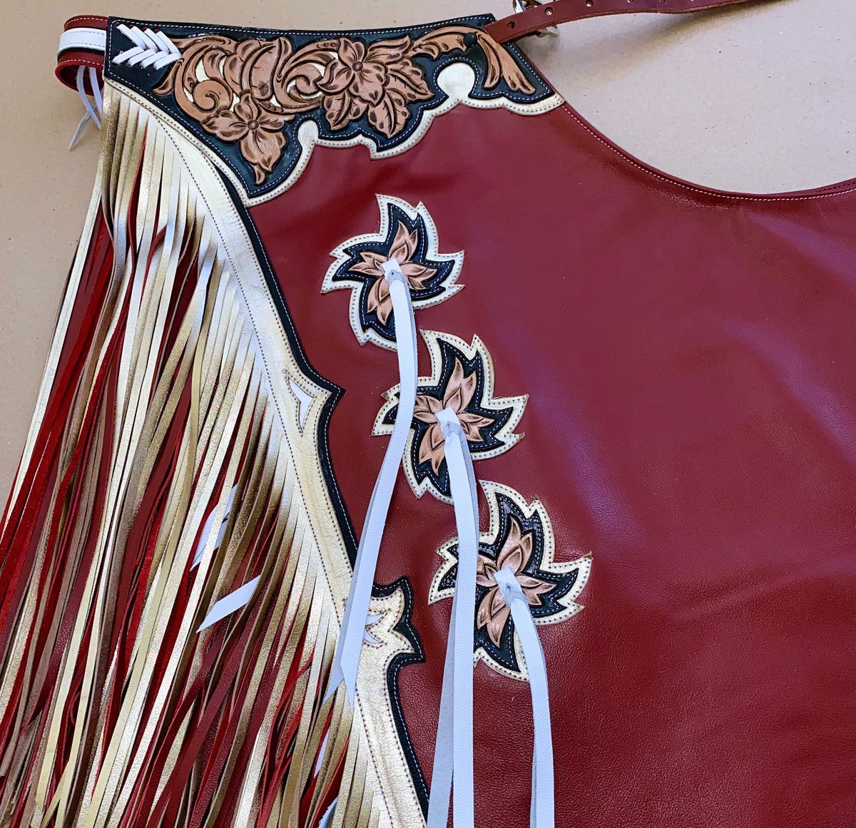 Red Chaps CHAPS SPECIAL RW1000 - RED/GOLD – Rodeo Wins