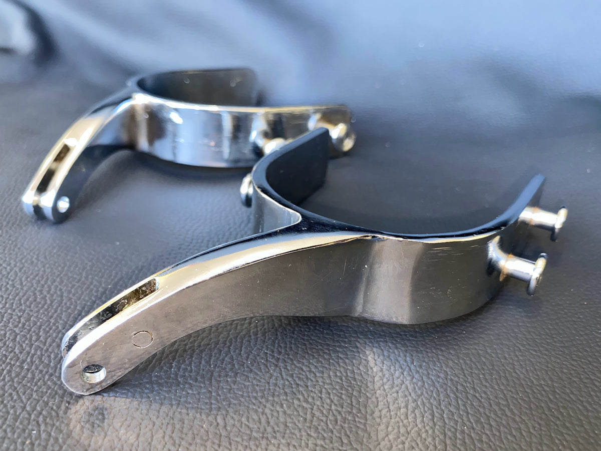 Spurs Rider Bull Riding Spurs – Stainless Steel Rodeo Spurs with 3 Inch Shank and ...