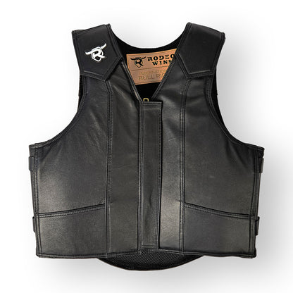 ADULT VEST RODEO WINS - BLACK LEATHER