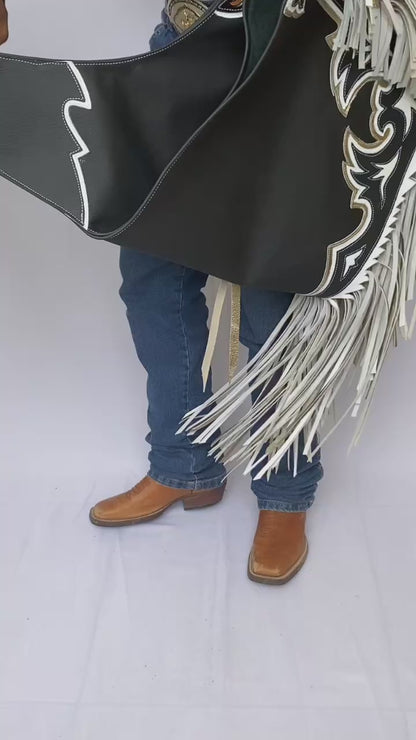 RODEO CHAPS RW2024 - BLACK/WHITE/GOLD